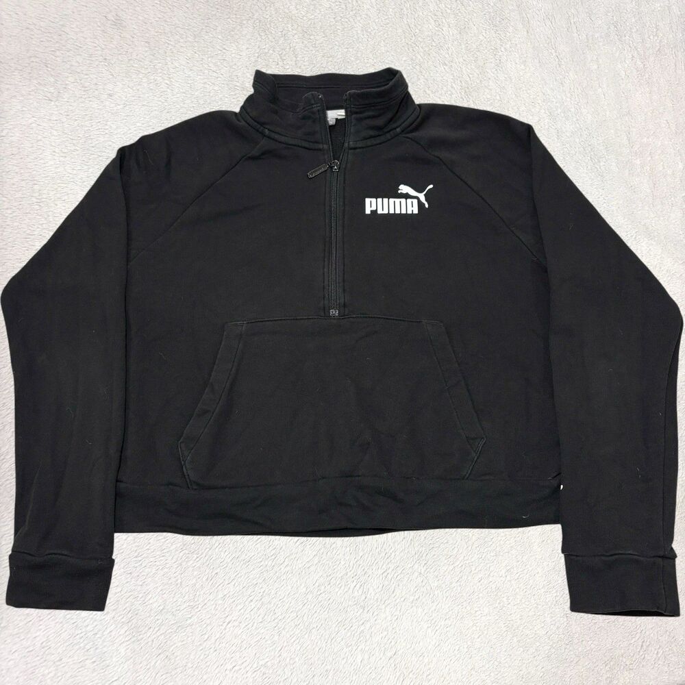 Puma PolyGym Active 1/4 Zip Pullover Women’s M Black Sportswear Sweatshirt